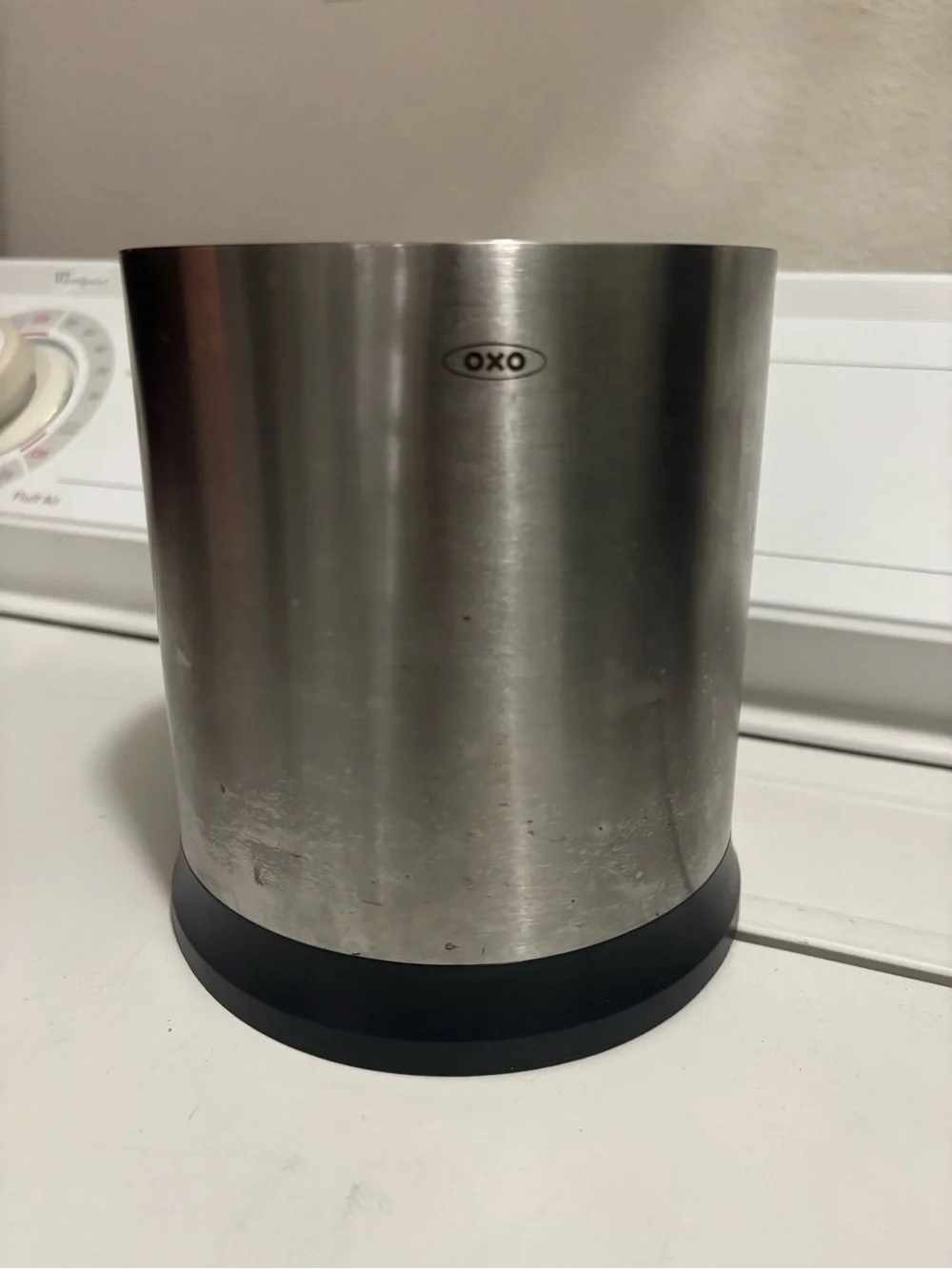 OXO Stainless Steel Rotating Utensil Holder with Black Base